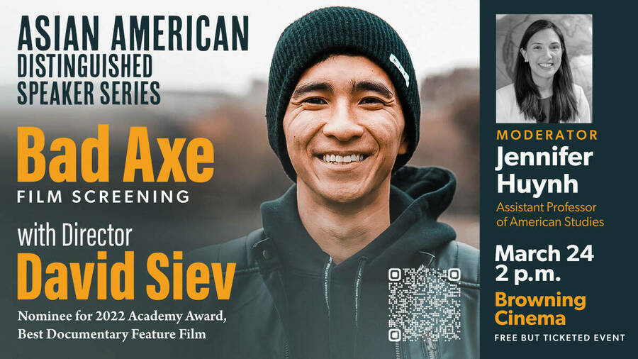 David Siev, film director is the 2024 Asian American Distinguished Speaker. Join us on March 24 at 2 p.m.