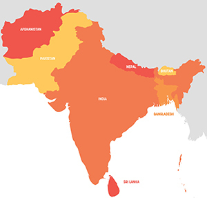 Small South Asia Map