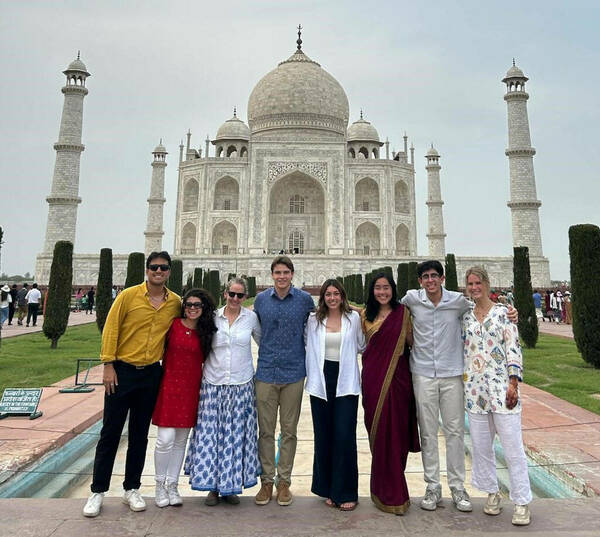 India Summer students posing in front of the breathtaking Taj Mahal in Agra, one of the Seven Wonders of the World.